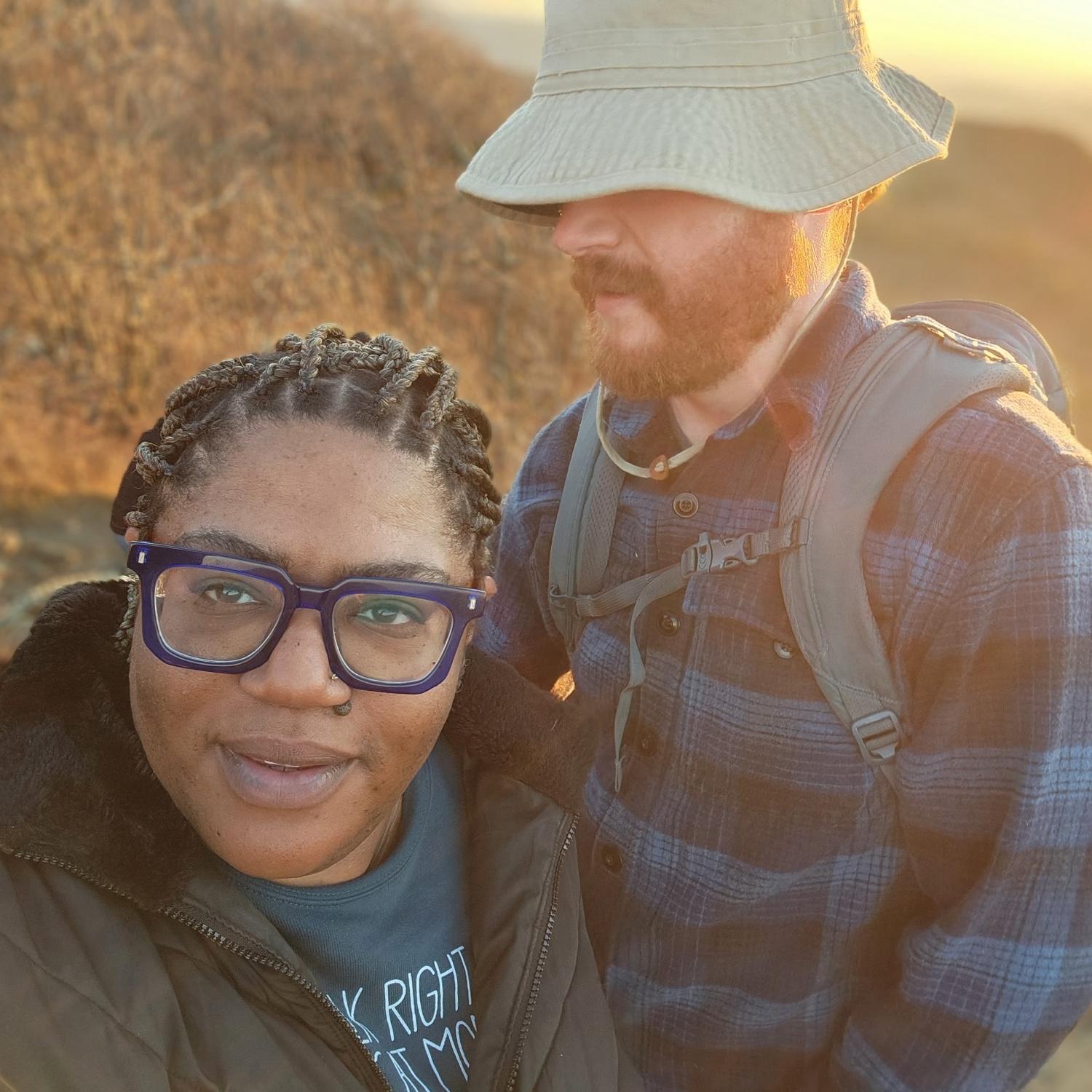 Dorothy wanted to stop for a selfie on the mountain. Clearly, Gibbs was focused!