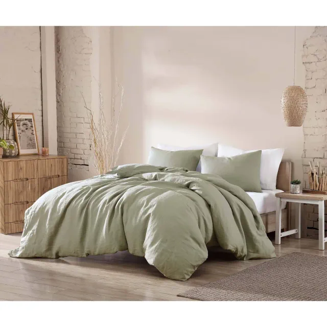 Riverbrook Home 3pc Queen Logan Comforter Set Sage Green: Includes Duvet Cover & Pillow Shams
