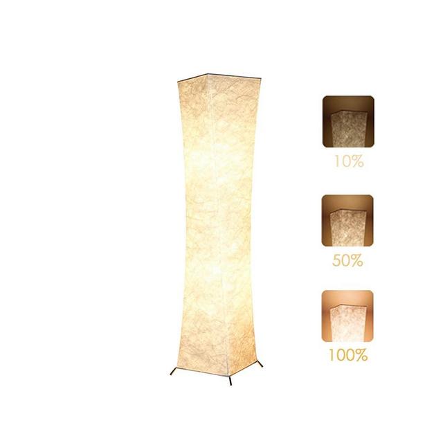 Floor Lamp, CHIPHY 52'' Dimmable Standing Lamps, 3 Levels Adjustable Brightness 12W/2 LED Bulbs(2400 LM, 100W Equivalent) and White Fabric Shade, Contemporary and Modern for Bedroom, Living Room