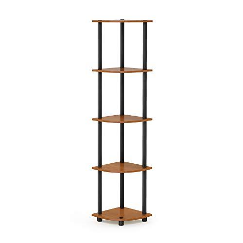 Furinno Turn-N-Tube 5-Tier Corner Shelf, Light Cherry