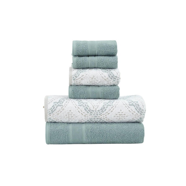 Modern Threads Capri 100% Cotton 6-pc Jacquard Towel Set, Ivy