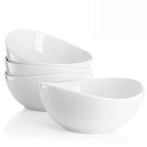 Sweese 1104 Porcelain Bowls - Set of 4-28 Ounce for Cereal, Salad and Desserts, White