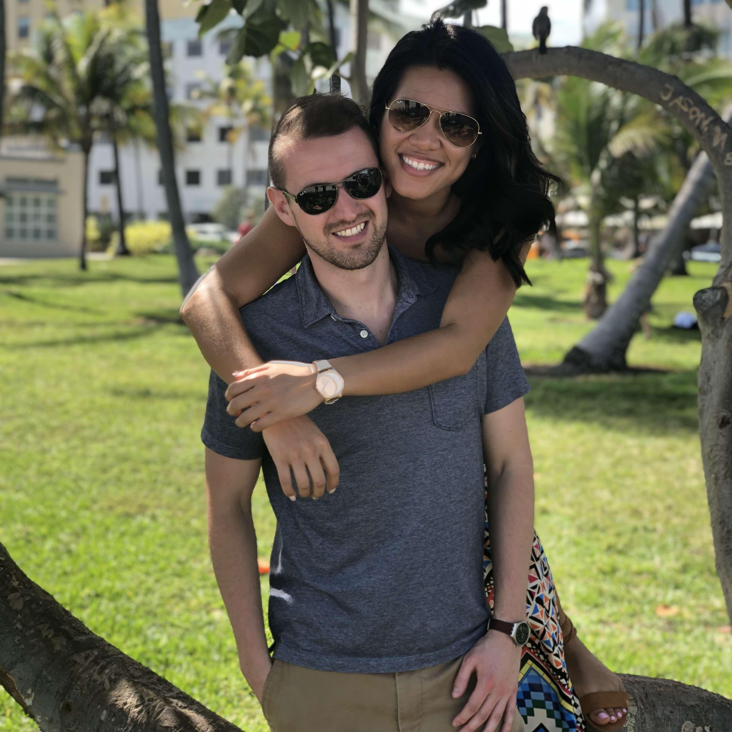 Couples first trip together to Miami for a wedding.