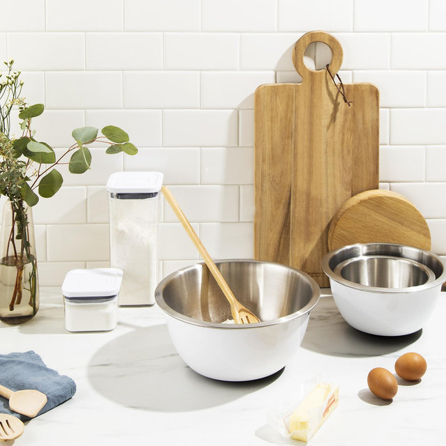 OXO, Good Grips 3-Piece Stainless Steel Mixing Bowl Set | Zola