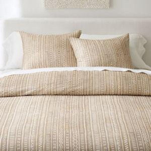 Shorewood Printed Mudcloth Duvet | Pottery Barn