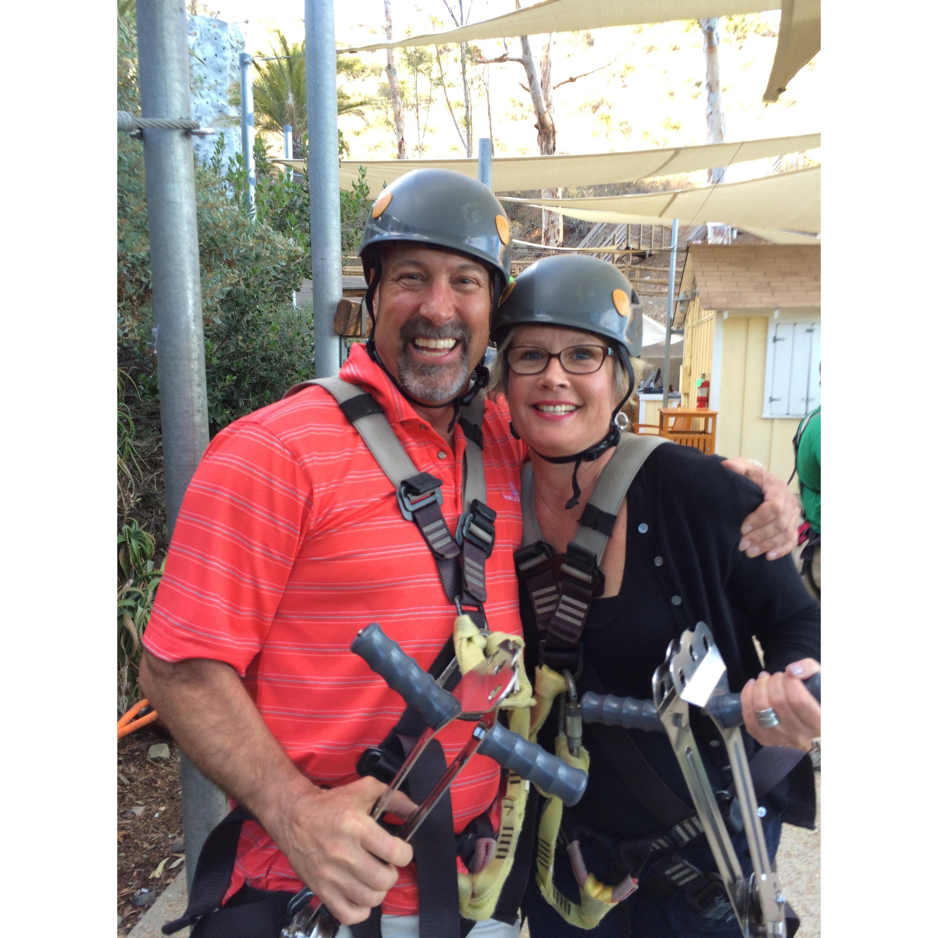 Zip lining on Catalina Island