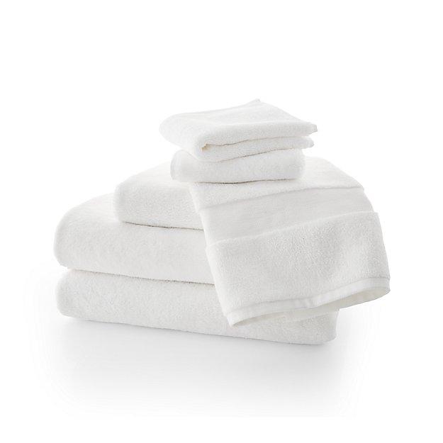 Turkish Cotton 800-Gram White Towels, Set of 6