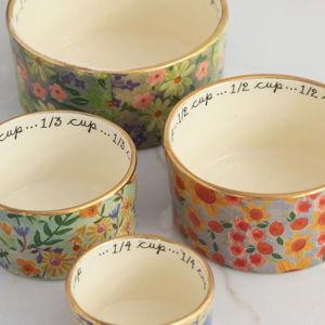 Ceramic Nesting Measuring Cups - Multi Floral