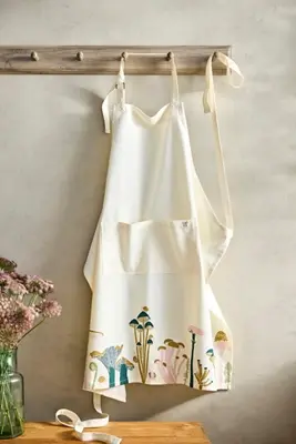 Moss + Mushroom Cotton Apron