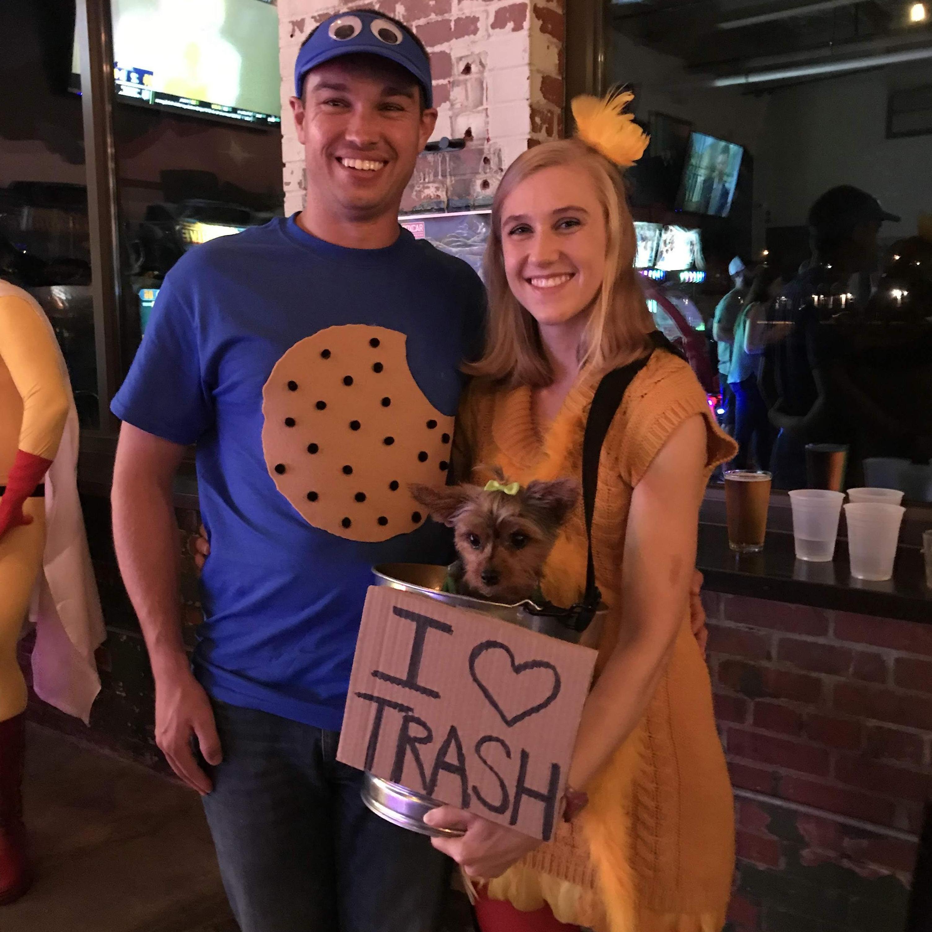 We won first place with our Sesame Street costume!