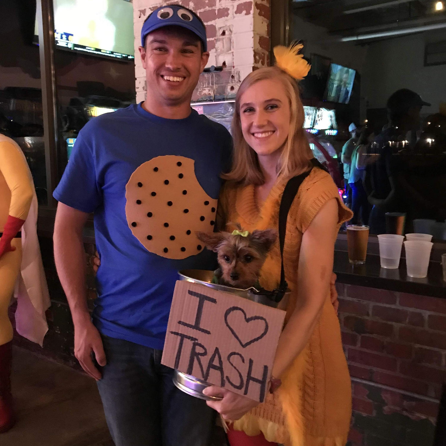 We won first place with our Sesame Street costume!