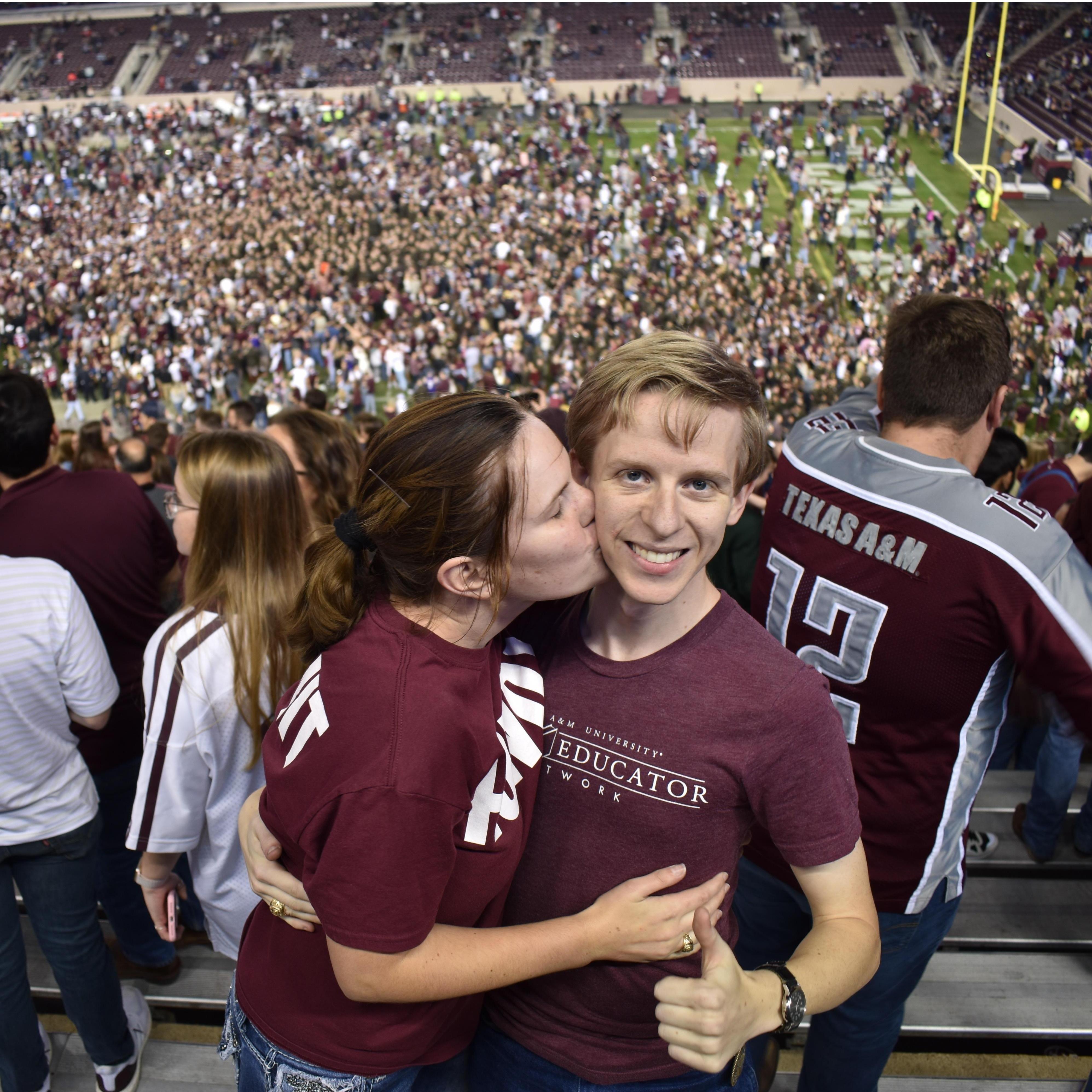 Our last football game as students and highest scoring game in A&M history. We BTHOlsu 74-72!