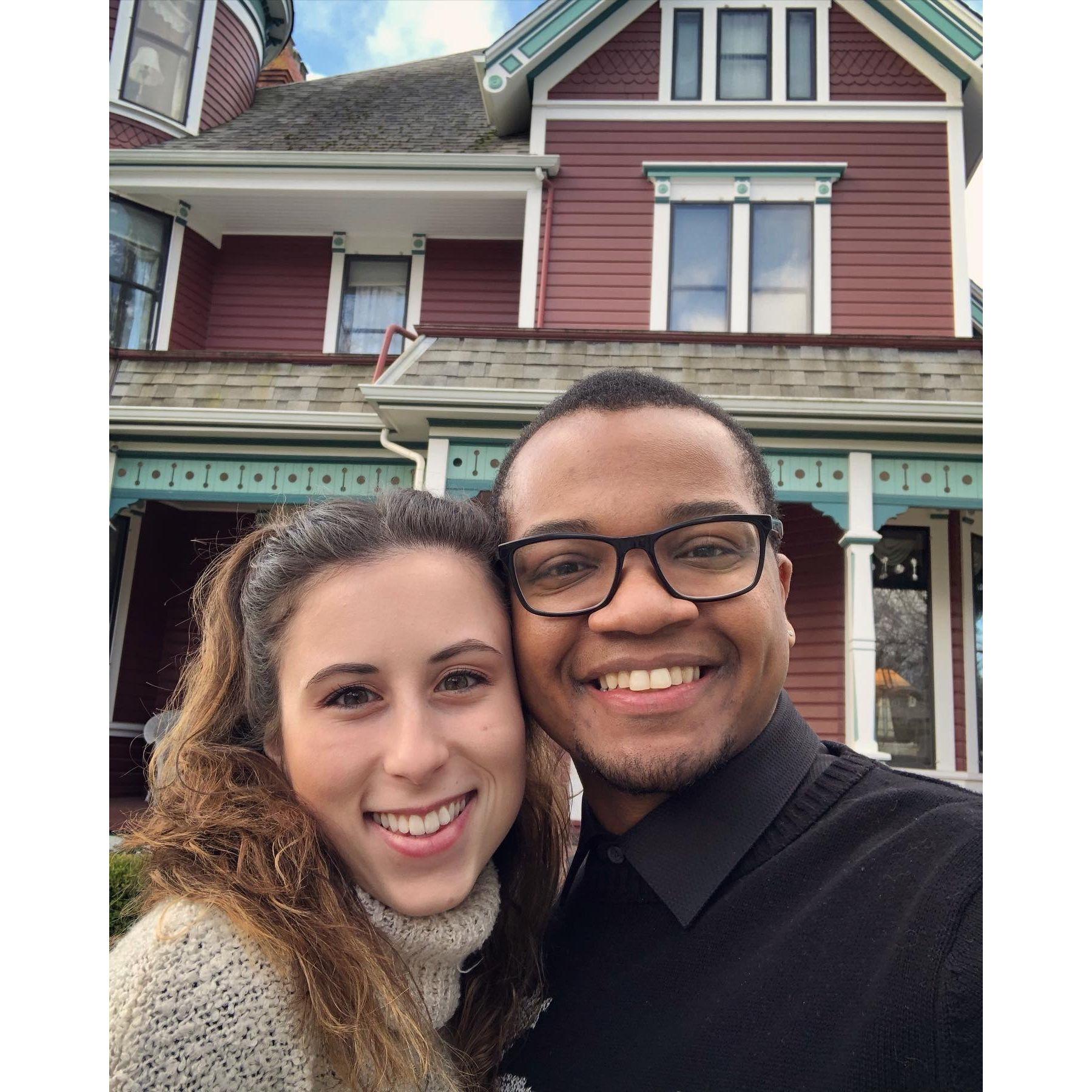 Celebrating a year together in Port Townsend at the Old Consulate Inn February 18th, 2020