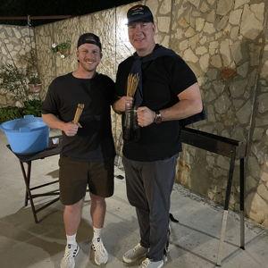 GI consult after Mike ate 48 lamb skewers last summer