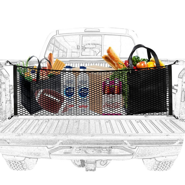 Truck Bed Cargo Net,Cargo Storage Elastic Mesh Net Organizer with Hooks,Pickup Truck Bed Grocery Holder with Hooks