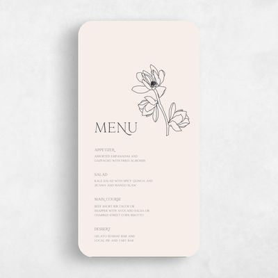 Beige Rounded Wedding Menu - Alameda