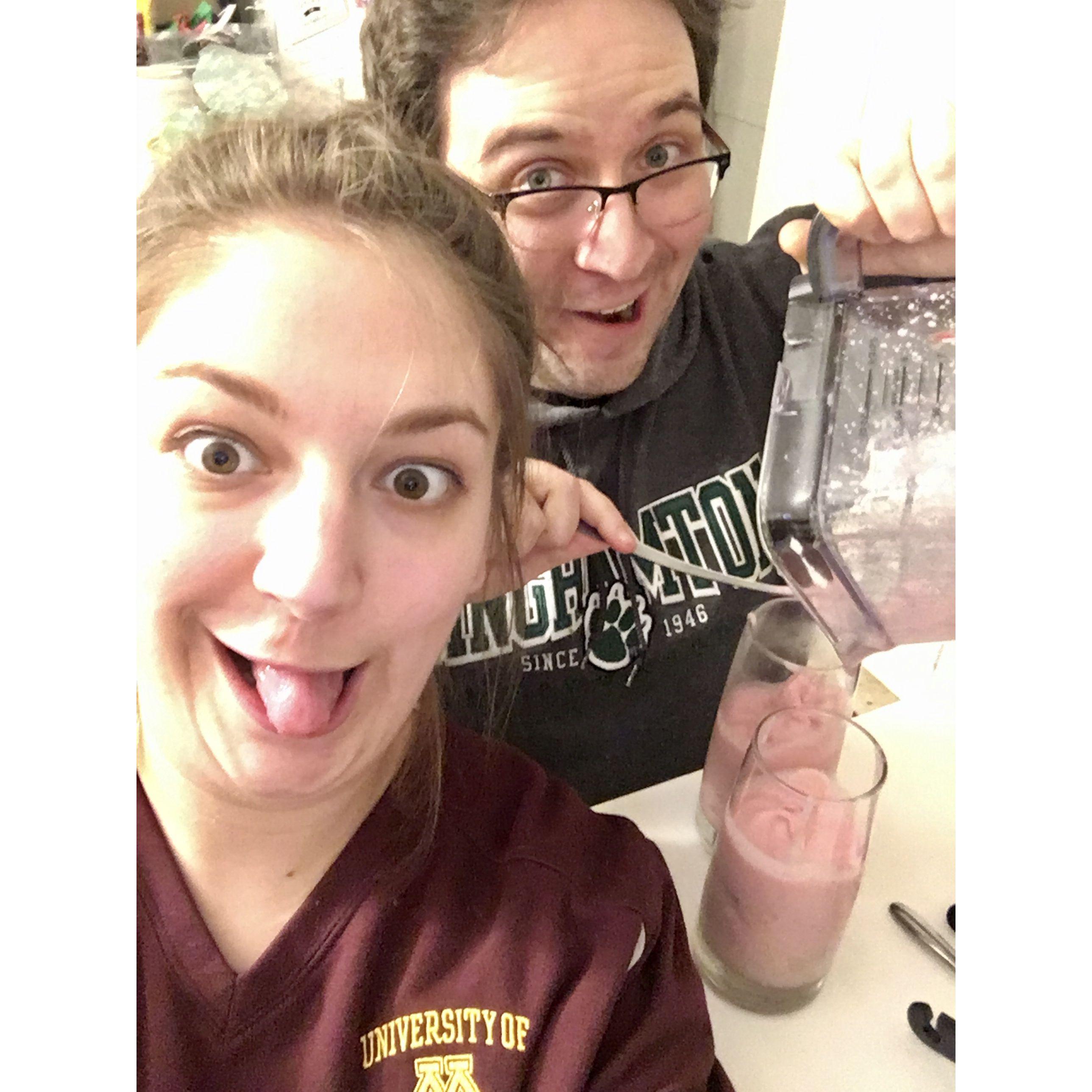Getting WILD AND CRAZY with our COVID Valentine's Day smoothies