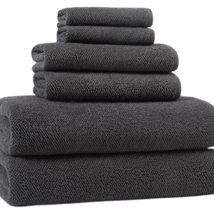 Cotton Bath Towel Set in Color Charcoal