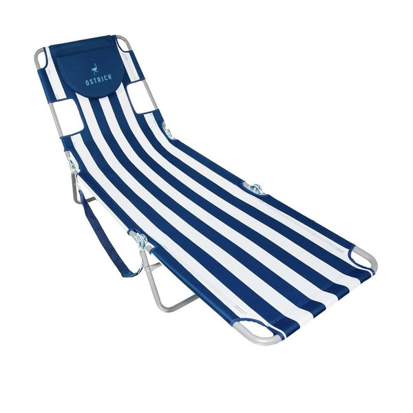Beach Lounge Chairs. Blue/White Striped