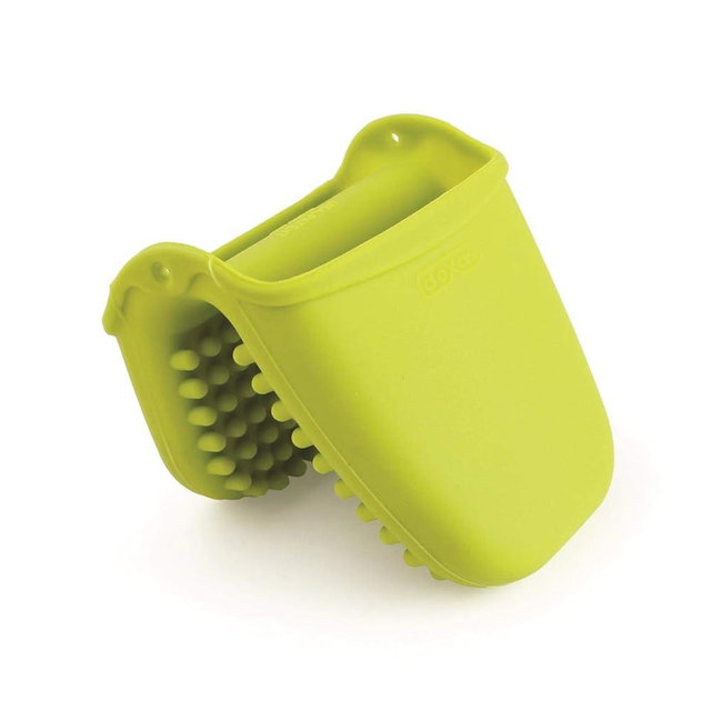 Dexas Mini Silicone Oven Mitt with Raised Nibs, Heat Resistant to 450°F, Green, Dishwasher Safe 3.5 Inches