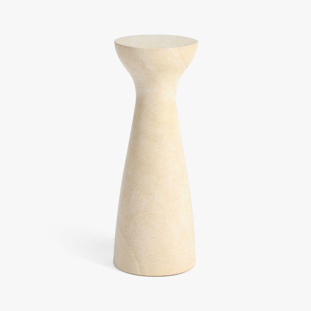 Sorrento Round Accent Table, Travertine, 8"