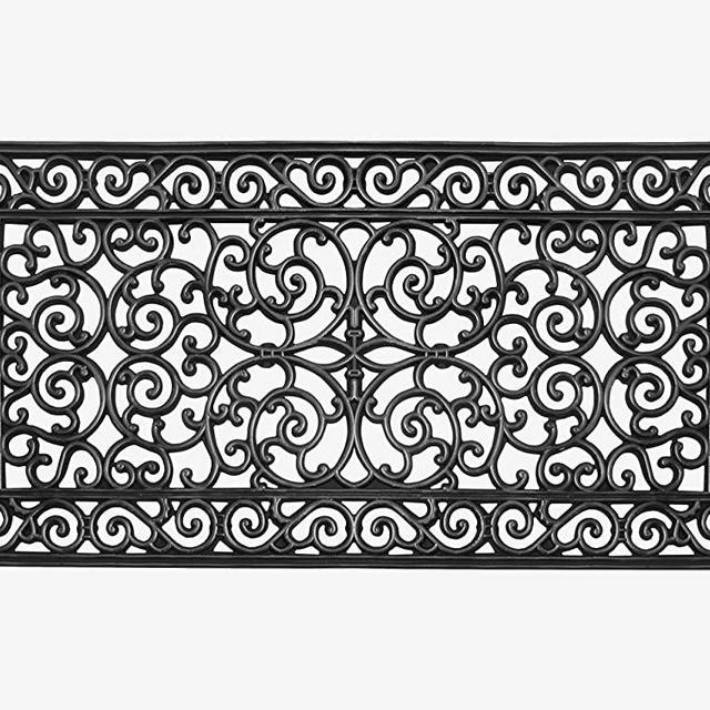 A1 Home Collections RI2002 Rubber Paisley, Beautifully Hand Finished, Doormat, 23.62" X 47.25", Black Estate