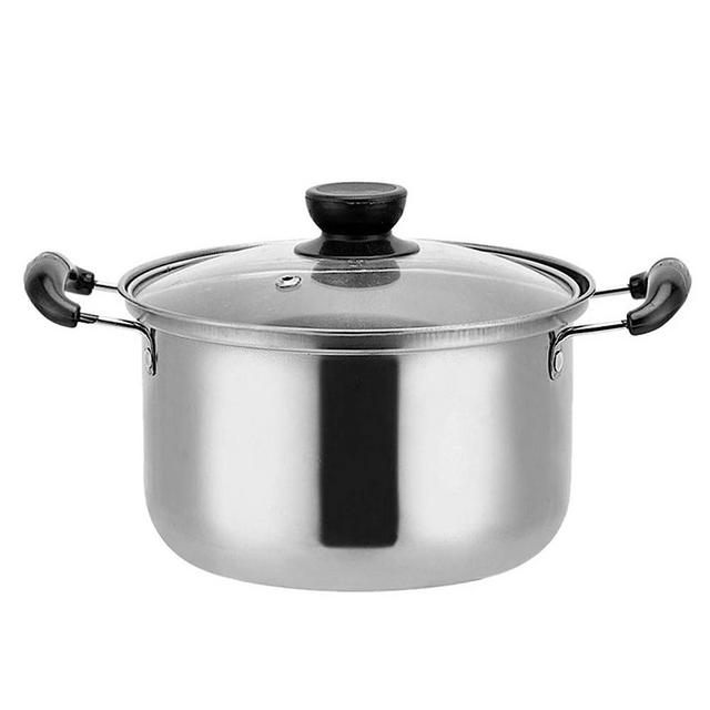 Housoutil Stainless Steel Small Stockpot Kitchen Stock Pots Nonstick Soup Pot with Handle and Lid Milk Warmer Pot Pasta Pot Sauce Pan Cooking Pot Hot Pot for Home Restaurant 16cm