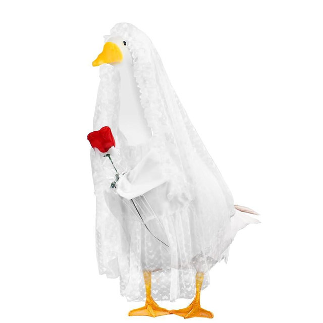 Bride Goose Outfit Goose Clothes Wedding Lawn Goose Clothes Festivals Porch Goose Outfit for 23'' Goose Wedding Garden Goose Outdoor Decoration