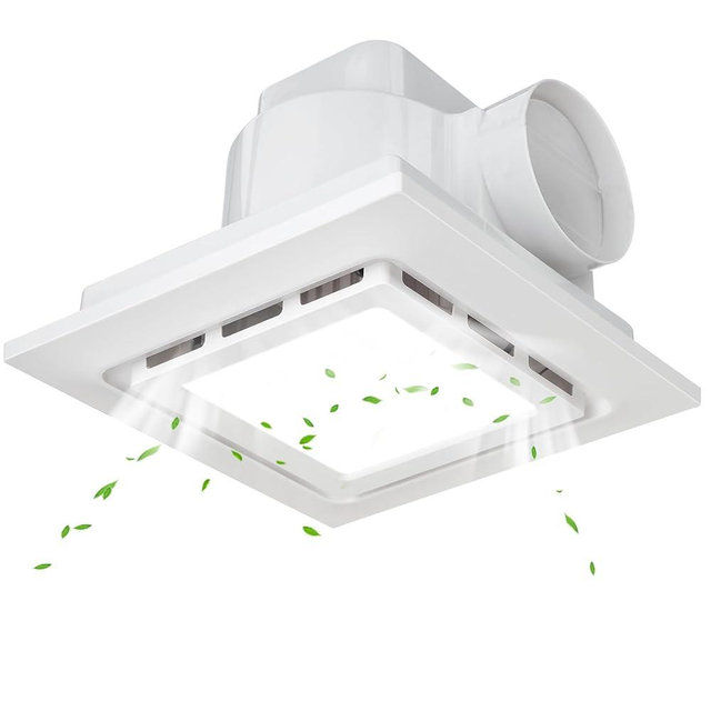 TOYOUSEA Bathroom Exhaust Fan with Light Ultra Quiet Ventilation Fan Combo 1.0 Sone 145CFM (12" Panel 11"x11" Mount)
