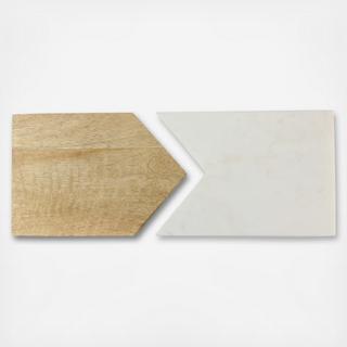 Marble & Mango Wood 2-Piece Serving Board