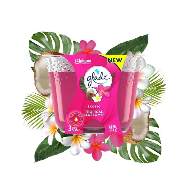 Glade Exotic Tropical Blossom Candle - 3 Wick