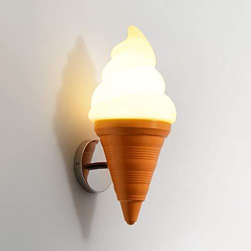 LAKIQ Modern LED Wall Light Creative Ice Cream Cone Wall Sconce Lighting Fixture Wall Lamp for Kid’s Room Bedroom Kindergarten Kitchen Restaurant (Warm Light)