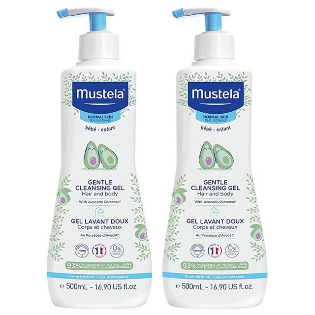 Mustela Baby Gentle Cleansing Gel - Baby Hair & Body Wash - with Natural Avocado fortified with Vitamin B5 - Biodegradable Formula & Tear-Free - 1 or 2-Pack - Various Sizes