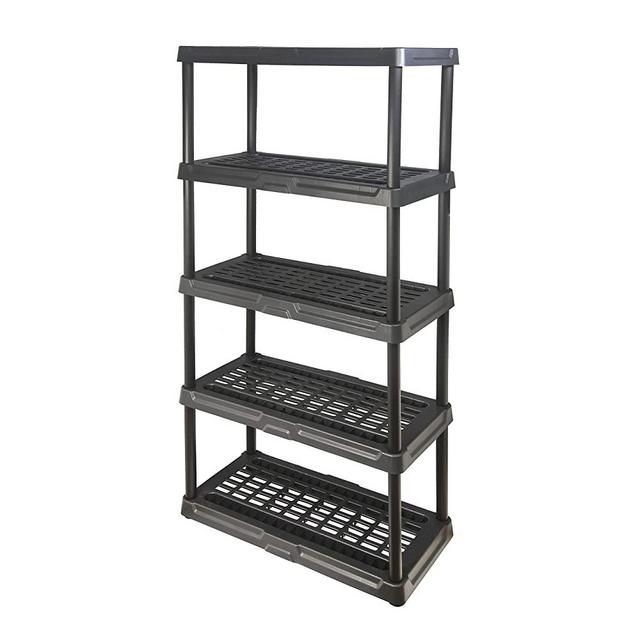 BLACK+DECKER Shelving Unit, Heavy Duty Storage Shelving Unit, Garage Organizer, Indoor and Outdoor, Black (1, 18"x36")