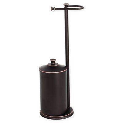 Alumiluxe Toilet Paper Reserve with Stand in White/Polished Nickel