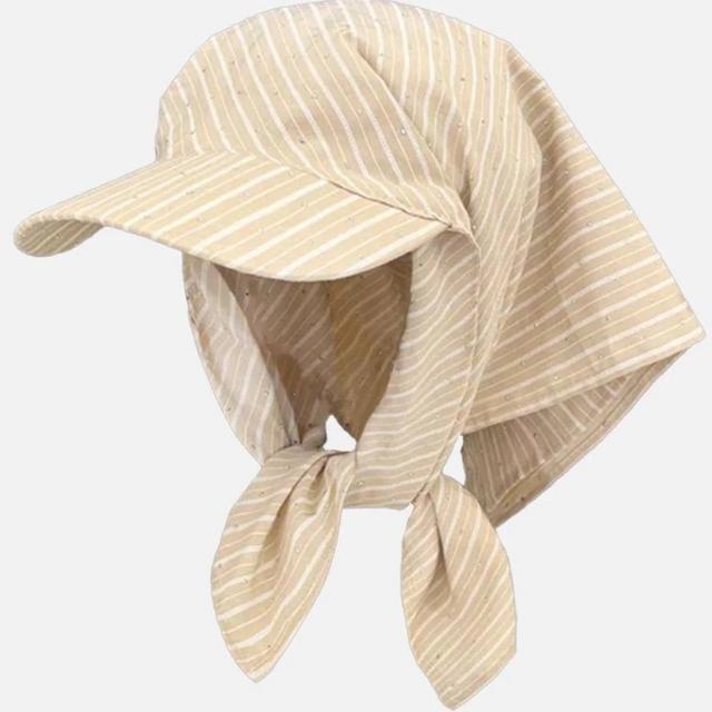 Stripe Rhinestone Bandana Cap (Brown)