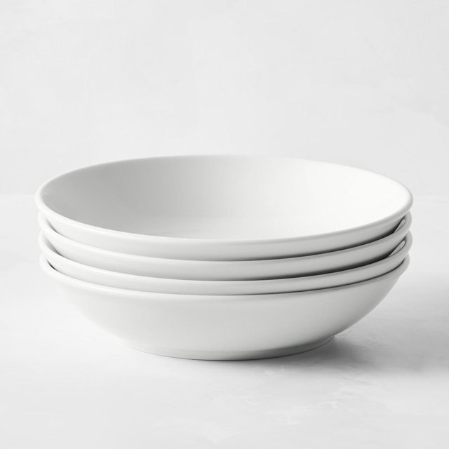 Pillivuyt Coupe Porcelain Pasta Bowls, Set of 8, White