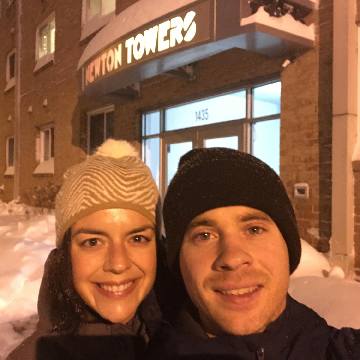 DC snowstorm outside of our first apartment, Winter 2016.