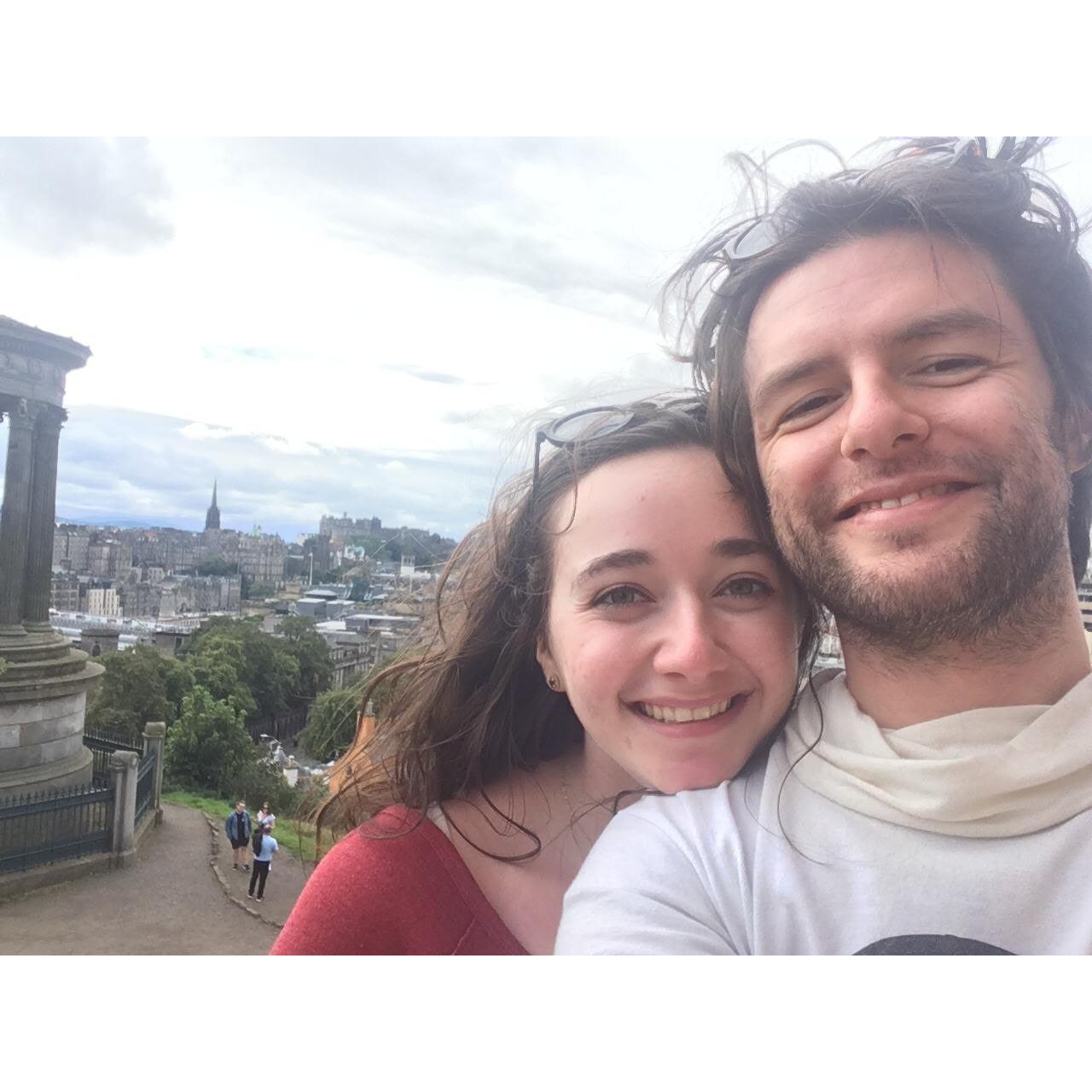 Our first photo together during Emery's first visit to Scotland in 2020!