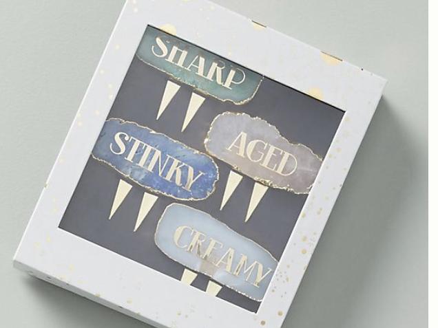 Agate Cheese Markers, Set of 4