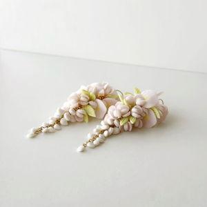 18K Gold Plated Pastel Pink Wisteria Earrings