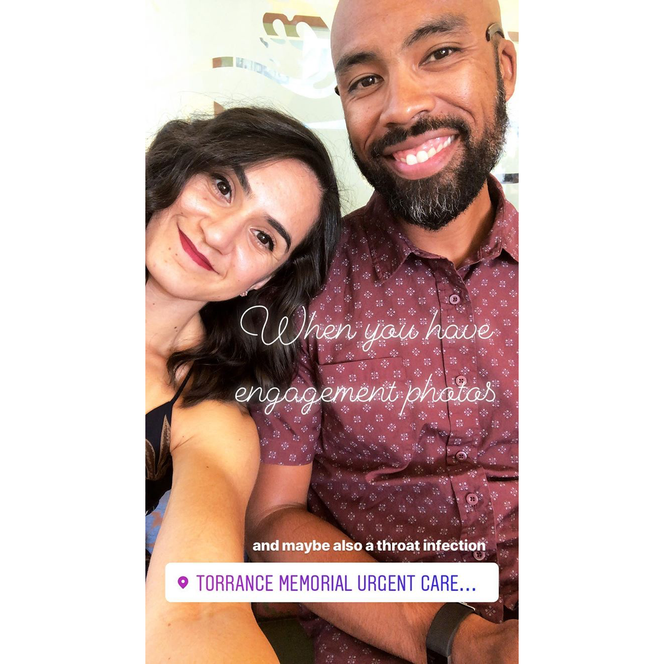 Nothing like contracting strep throat and still doing that engagement photo session.  Fun fact:  she didn't catch it at all!