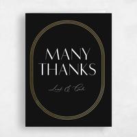 Black Wedding Thank You - Tatum Portrait Foil