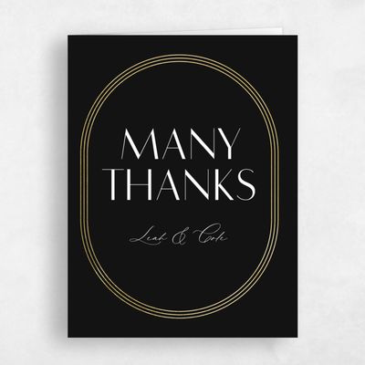 Black Foil Wedding Thank You - Tatum Portrait Foil