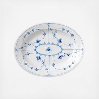 Blue Fluted Plain Oval Platter