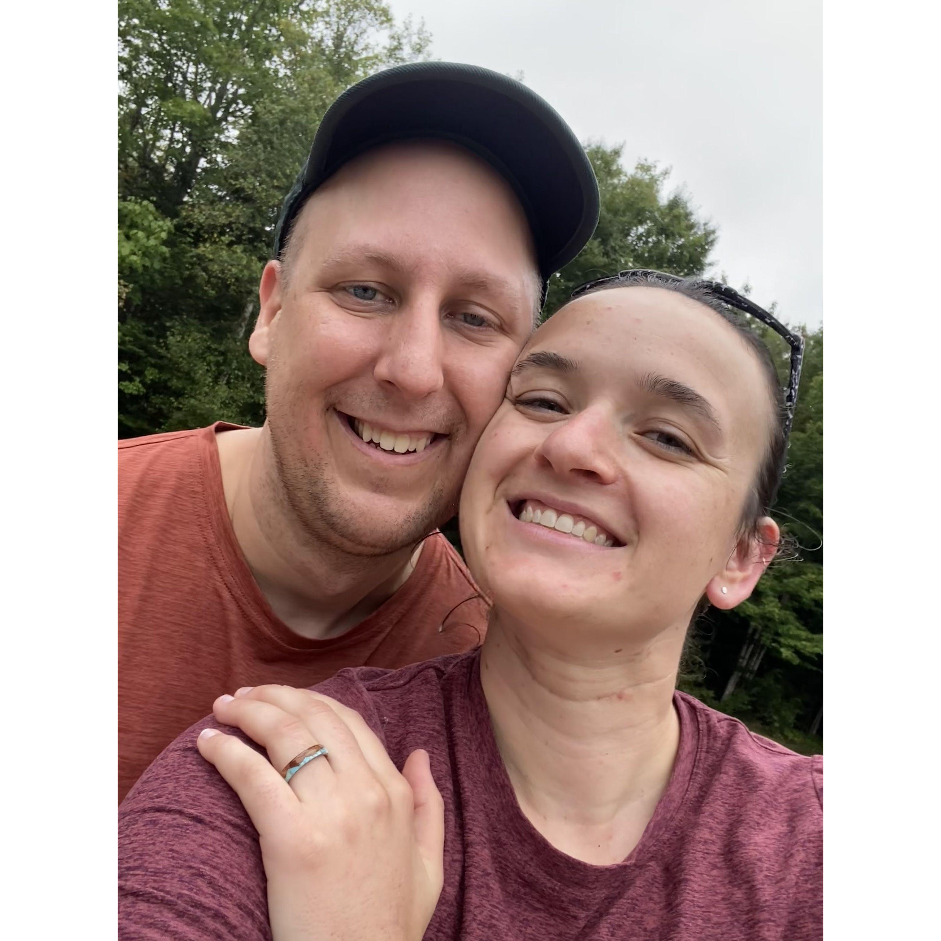The day I proposed to Erin. Trail run out at Mount Osceola on a rainy day. Sprinted at the end of the run to arrive at the car before Erin. She turned the corner thinking I was just doubled over.