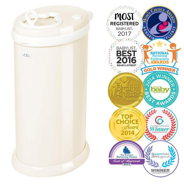 Ubbi Steel Odor Locking Diaper Pail, Ivory