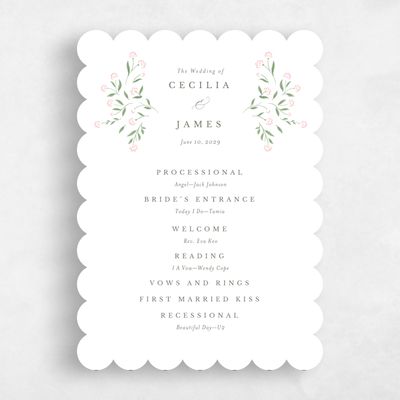 White Scalloped Wedding Program - Samlet
