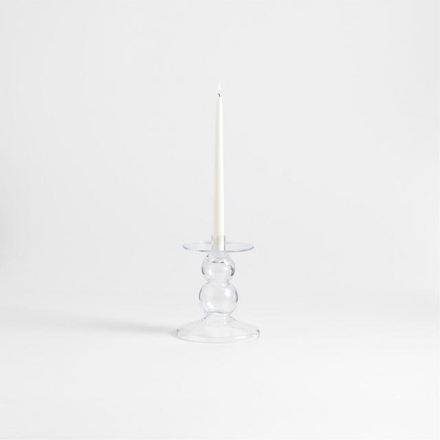 Ophelia Small Clear Glass Taper Holder 7.67"