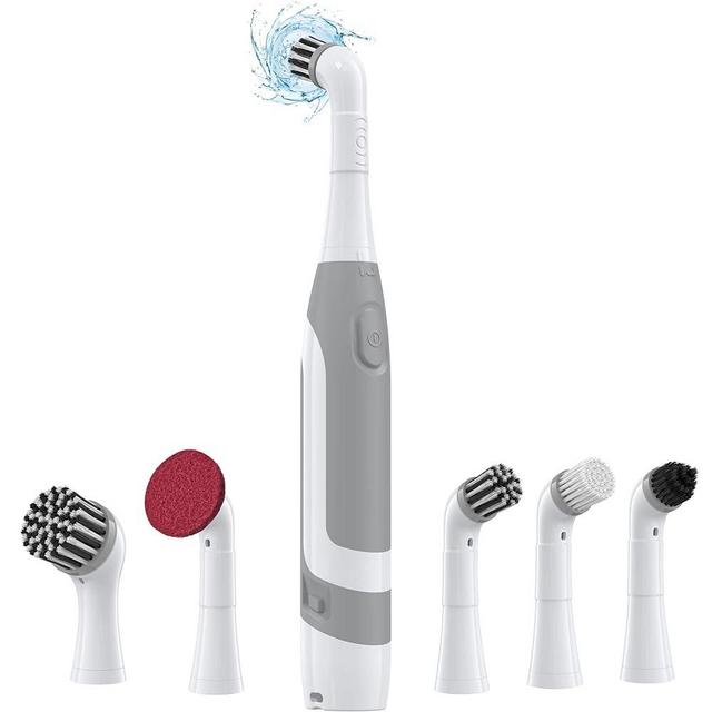 kHelfer Electric Cleaning Brush, Battery Power Scrubber, KH6A Electric Grout Brush&5 Replacement Brush, Lightweight Waterproof Scrubber for Grout, Tile, Corner, Kitchen, Bathroom